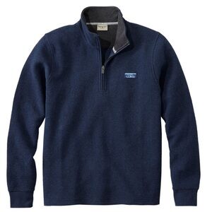 L.L. Bean Men's Navy Blue Qaurter Zip Sweater